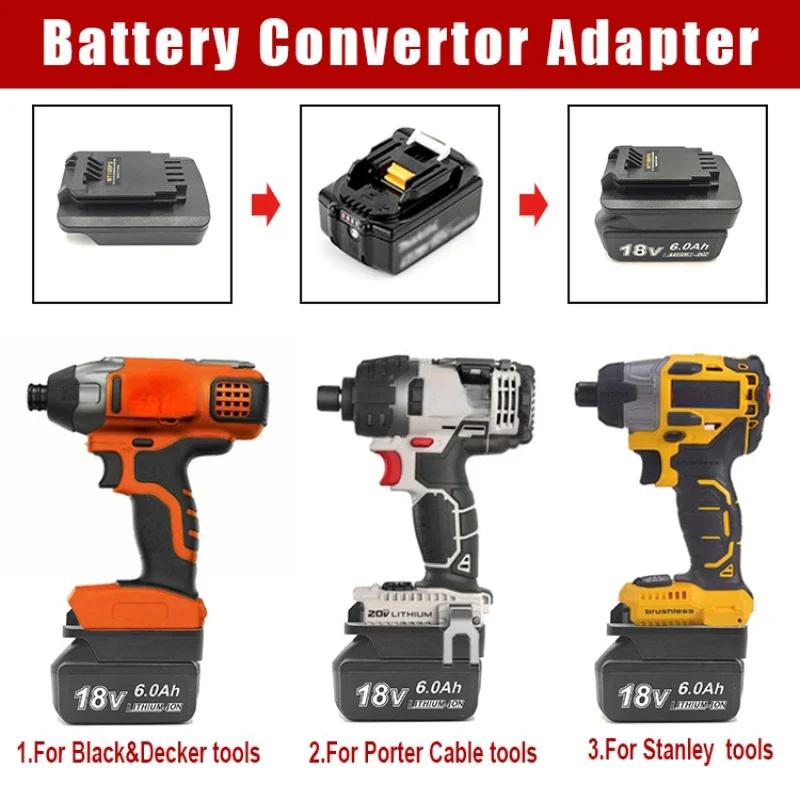 

Battery Tool Adapter For Makita18V Lithium Battery Convert to For Black&Decker/Porter Cable/Stanley 18V 20V Lithium Battery