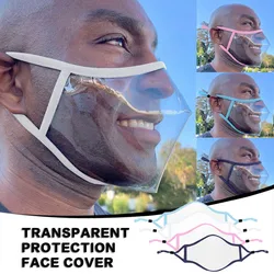 Maschera con finestra trasparente espressione visibile per non udenti e dura dell'udito maschera protettiva per il viso antipolvere per esterni lavabile