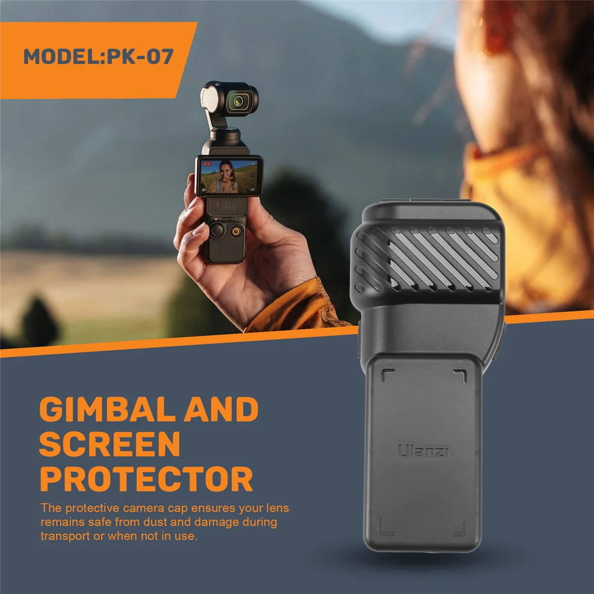 RIRI Ulanzi PK-07 Protector de pantalla y cardán Protector a prueba de polvo y a prueba de fricción para DJI Osmo Pocket 3