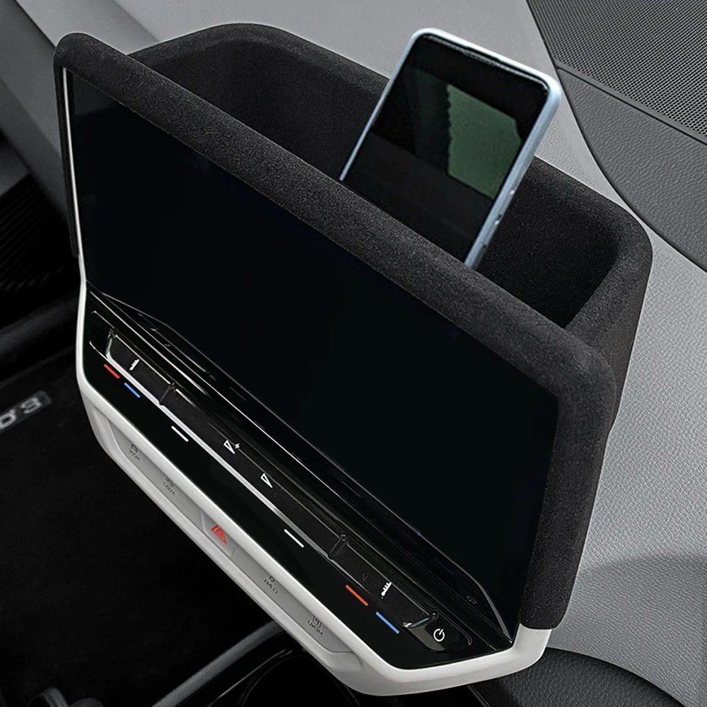 

For VW ID.4 CROZZ 2021-2022 Console Dashboard Rear Storage Box ABS Organizer Flocked Tray For Car Phones Glasses ID4 Case