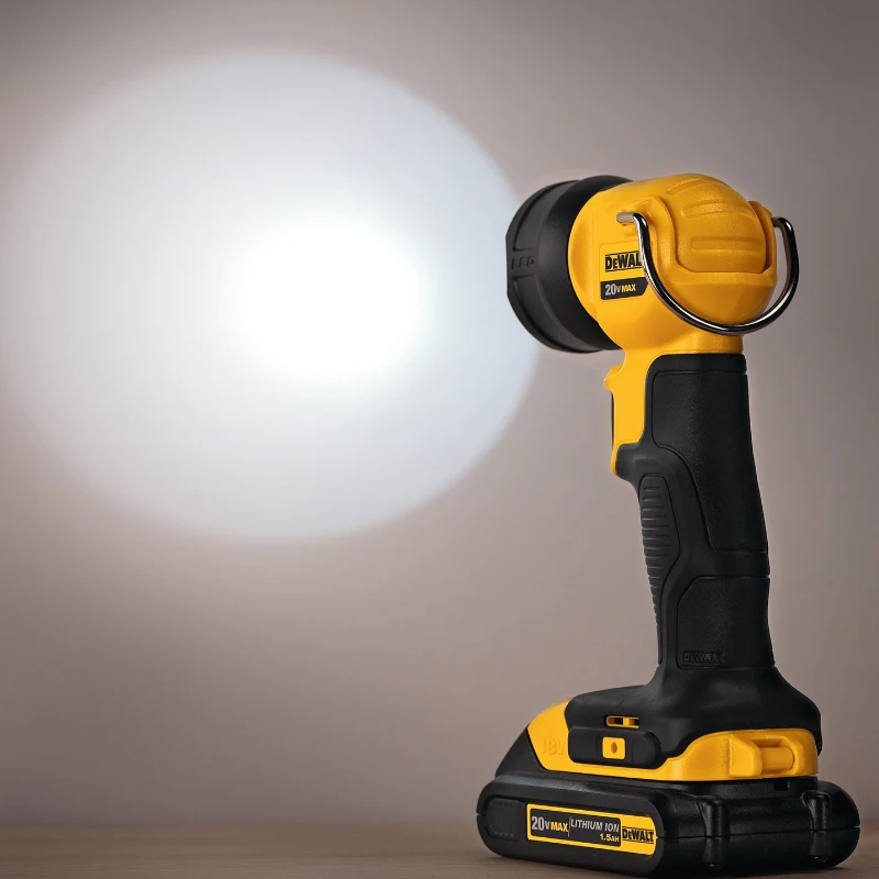 DEWALT DCL040 20V MAX LED Cordless Work Light Rotatable Integral Hook Hands-free Flashlight Outdoor Camping Lighting Tools