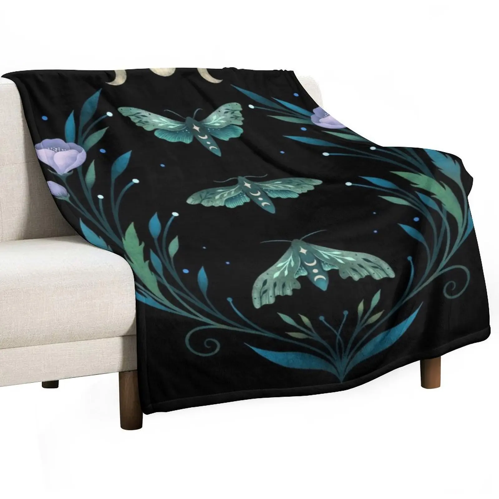 Lime Hawk Moths Night Throw Blanket valentine gift ideas Soft Plush Plaid Moving Beautifuls Thermal Custom Blankets