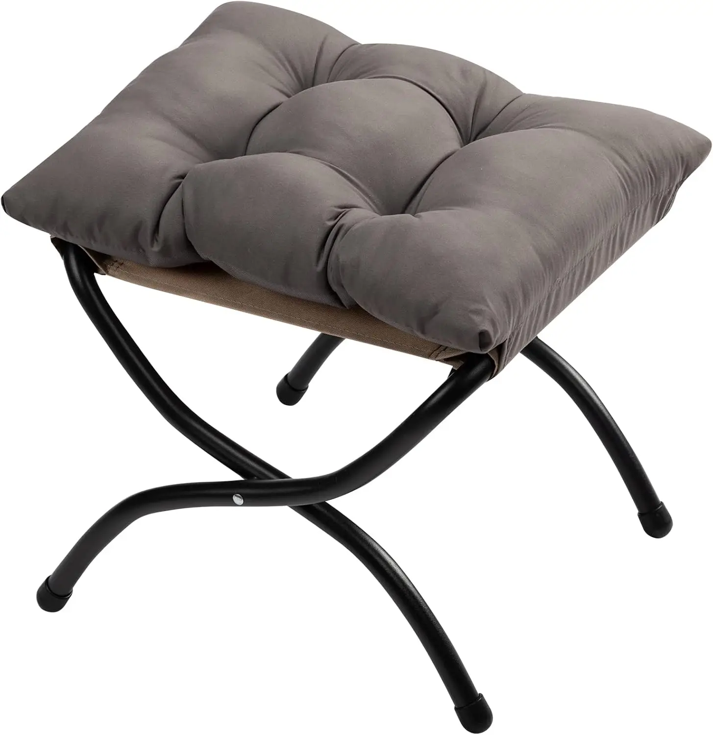 

Складной табурет-подставка для ног 15 дюймов, мягкий пуфик для дивана/кресла, портативная подставка для ног с металлическим каркасом, темно-серый цвет