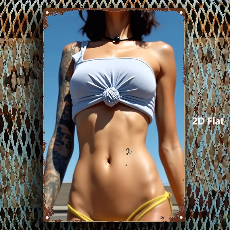 CIFBUY Trendy Beach Style Aluminum Wall Art Waterproof Metal Sign Plaque for Bar Bedroom Restaurant Kitchen Home Decor