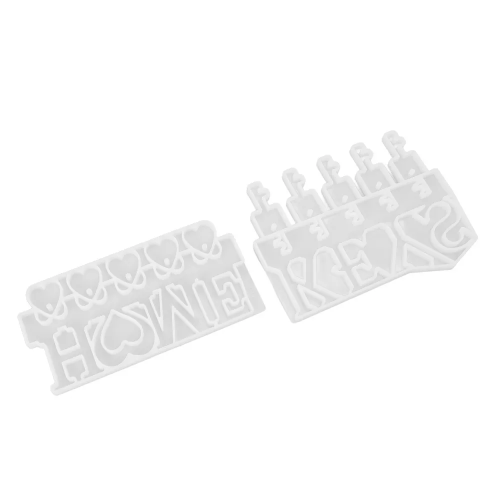 2Pcs White Key Holder Mold Silicone Different Specifications Resin Casting Mold Wall Mounted Key Hanger Mold Jewelry Making