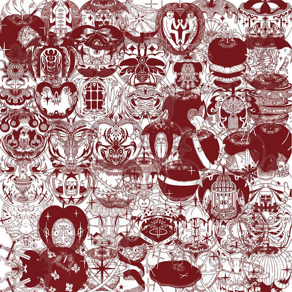 10/30/50 قطعة الفن الرجعية التفاح الأحمر ملصقات الإبداعية لطيف شفاف شارات الحيوانات الأليفة Skatals بها بنفسك سكيت محمول الأمتعة الكتابة على الجدران ملصق لعبة