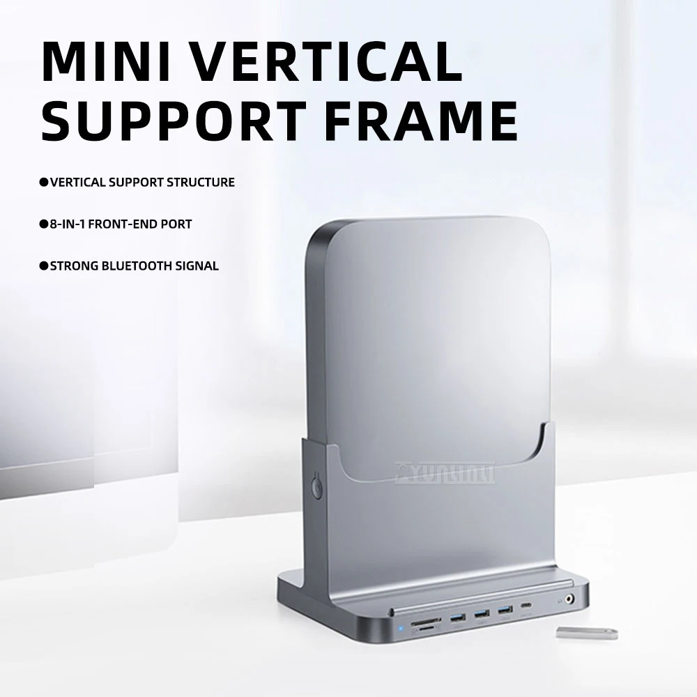 Multifunctional Vertical Laptop Stand & Storage Holder, Fit for Apple Mac Mini Host Base