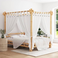 VidaXL four-poster bed 140x200 cm bamboo