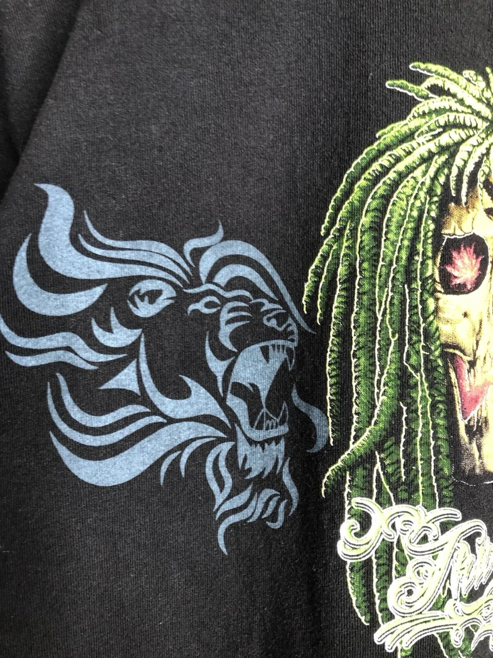 الجمجمة التدخين البلطجة الحياة الراستا الماريجوانا الجرافيك تي شيرت رجالي شخصية قصيرة الأكمام الشارع الزي #6