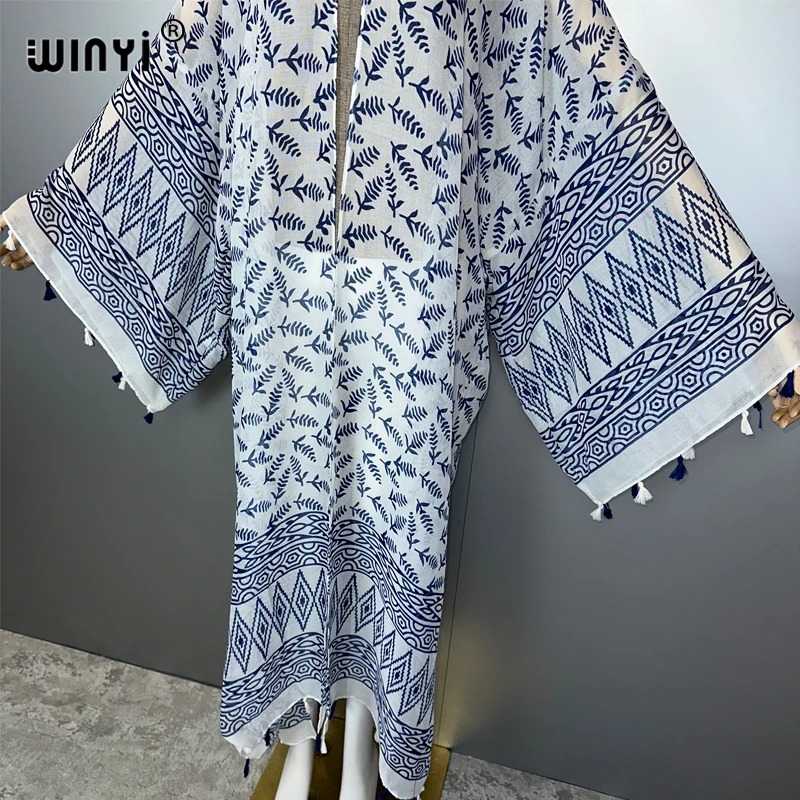 WINYI zomer outfit kimono afrika boho beach cover up moslim jurk vesten strandkleding vrouwen abaya dubai luxe mode kaftan