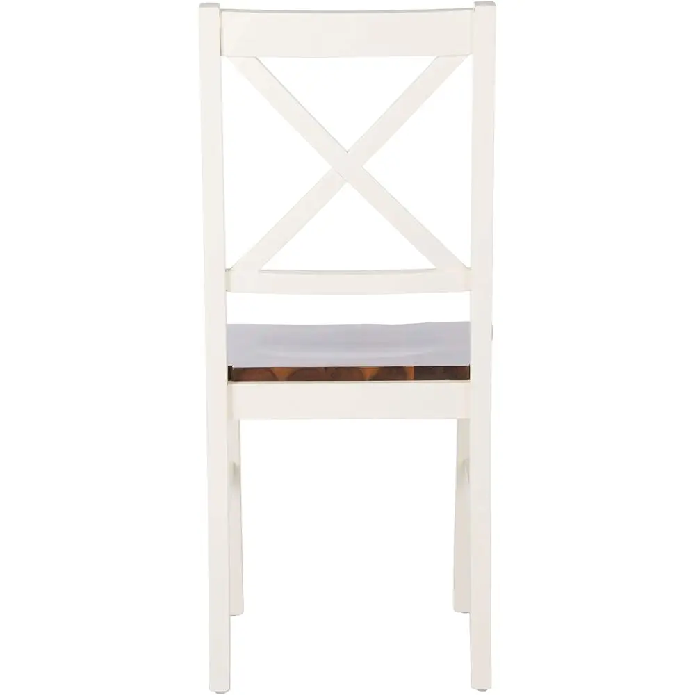 Home Collection Akash White And Natural X-Ba 18-Inch Dining Chair (Set Of 2)