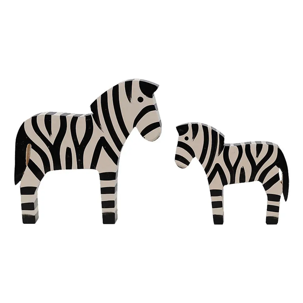 

2Pcs Carving Zebra Decor Fine Workmanship Wear Resistance Practical Gift Collectors Desktop Decorative Ornament