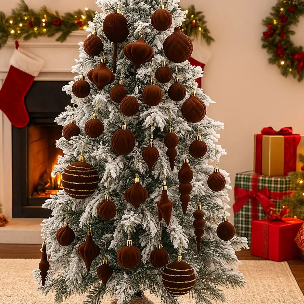 24 قطعة كرة عيد الميلاد المتدفقة الملونة قابلة لإعادة الاستخدام مقاومة للكسر كرات عيد الميلاد قلادة كرة عيد الميلاد الخماسية المزخرفة