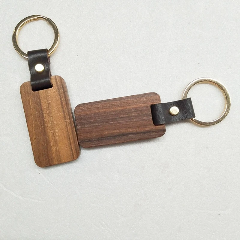 Portachiavi in legno da 30 pezzi portachiavi rettangolare da collezione borsa per auto ciondolo appeso pittura artigianato portachiavi carino