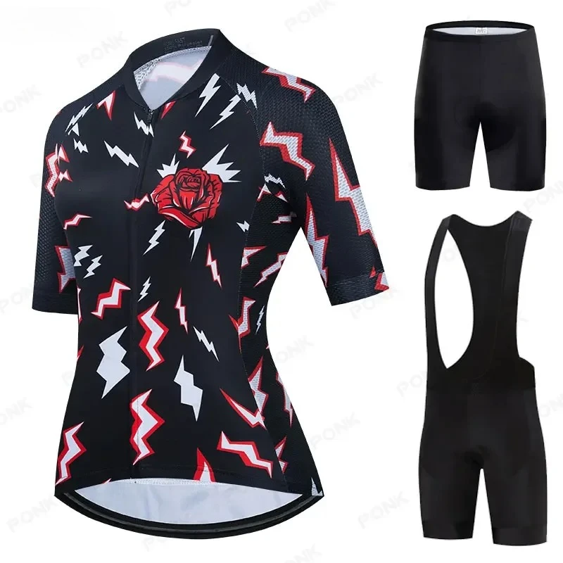 

New 2026 Pro Women's Cycling Jersey Sets Mountain Bike Clothing Anti-UV Triathlon Bicycle Wear Short Sleeve Cycling Jersey Set
