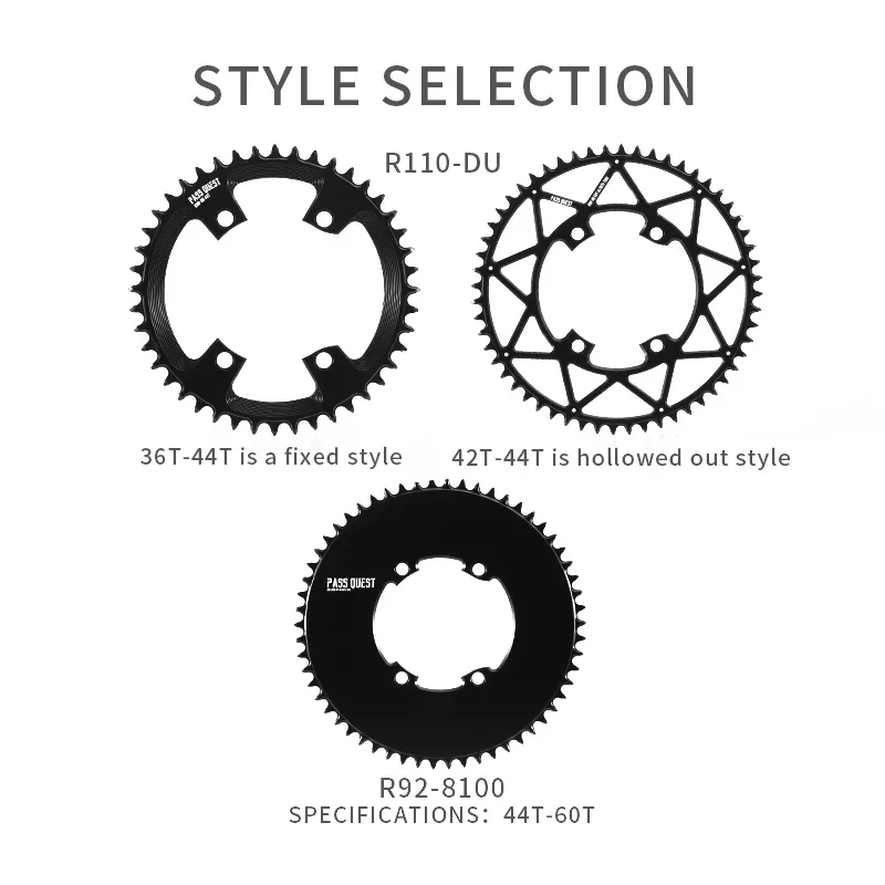 PASS QUEST R110-DU 110BCD Chainweel 46T 48T 50T 52T 54T 56T 58T Chainring for Shimano ULTEGRA R8100 CRANK Dura-ace R9200