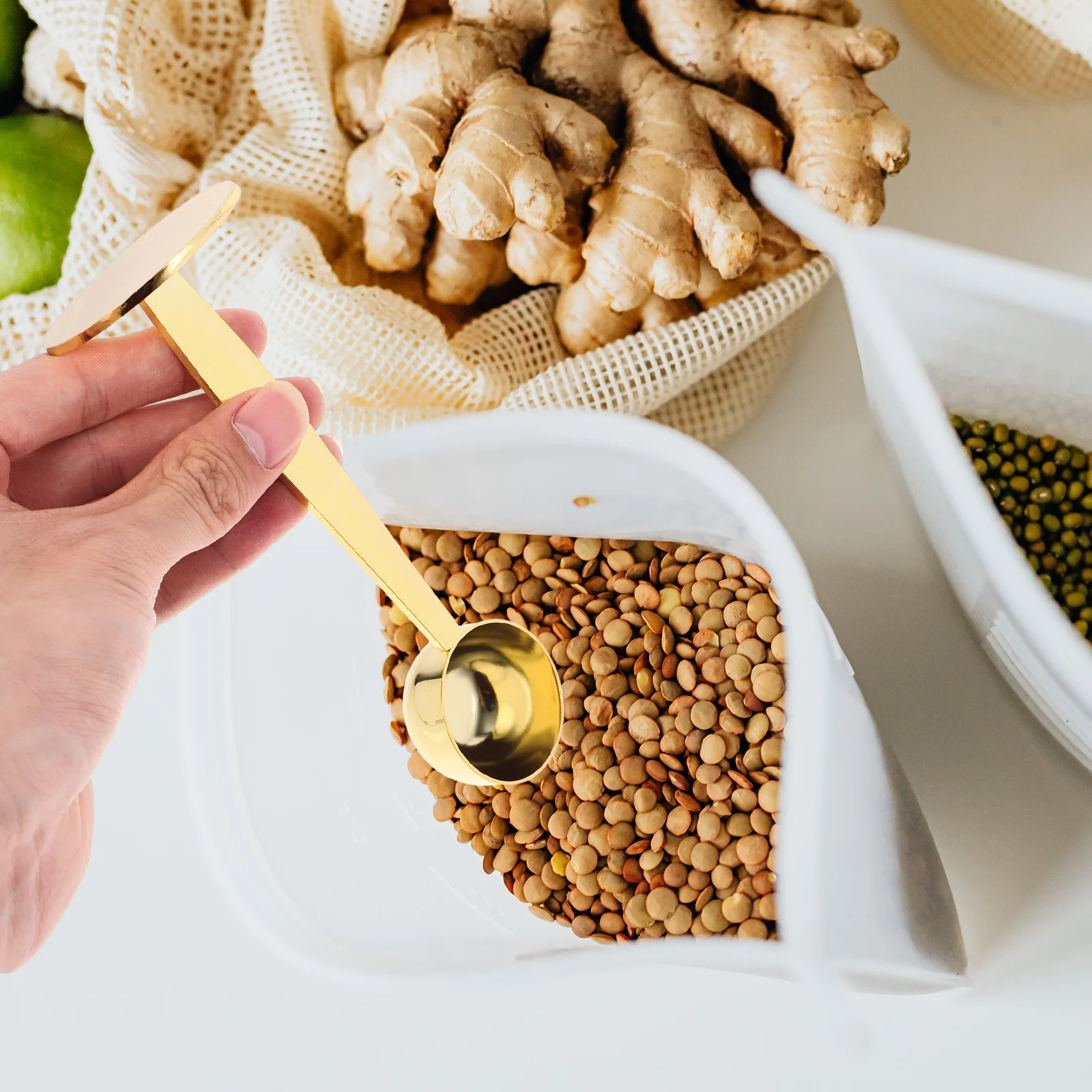 

2-in-1 Stainless Steel Coffee Scoop for Measuring Powder Sugar Salt Milk Bean Kitchen Baking Scoop with Round Head Design