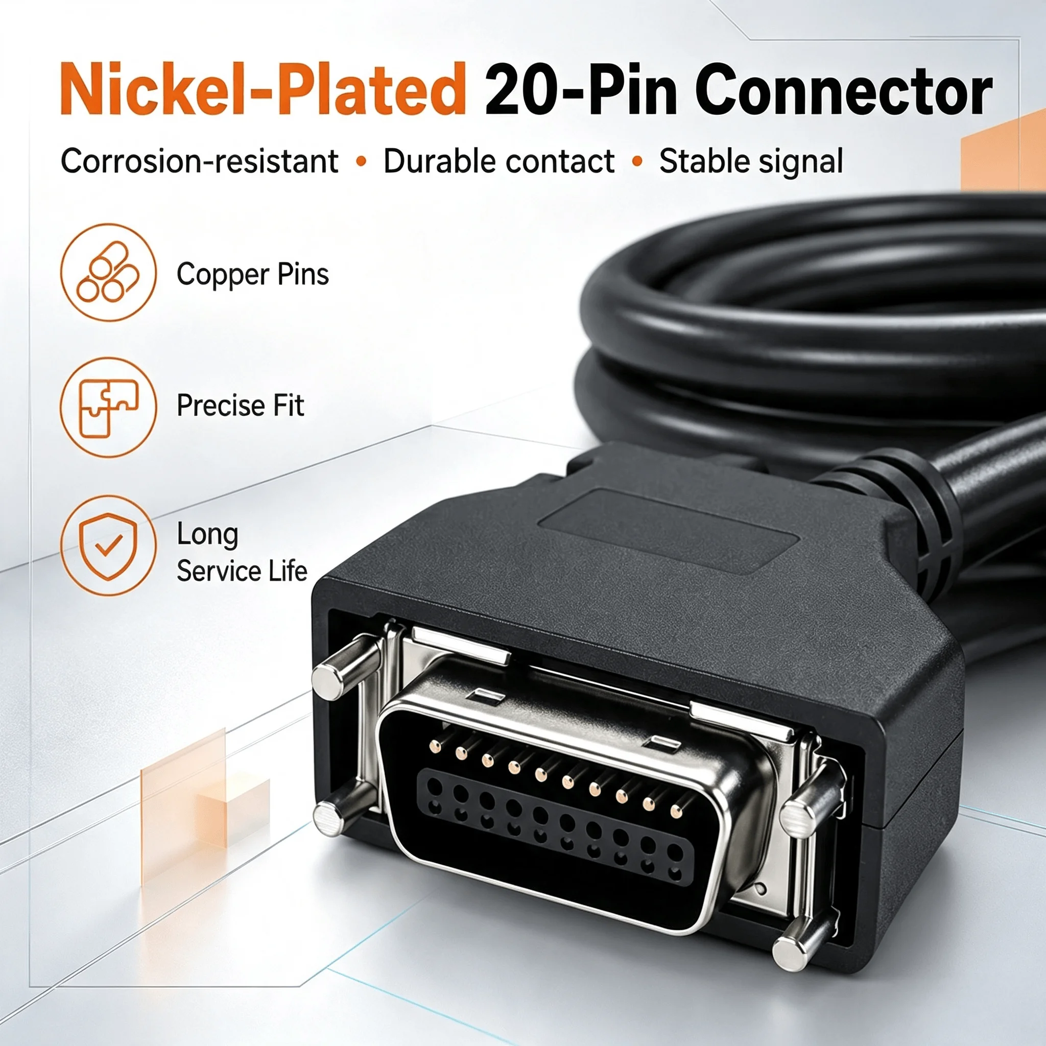 USB Servo Debug Programming Cable for Mitsubishi MR-J2S MR-J2, 20-Pin Adapter for Parameter Setting & Data Transfer, 3M