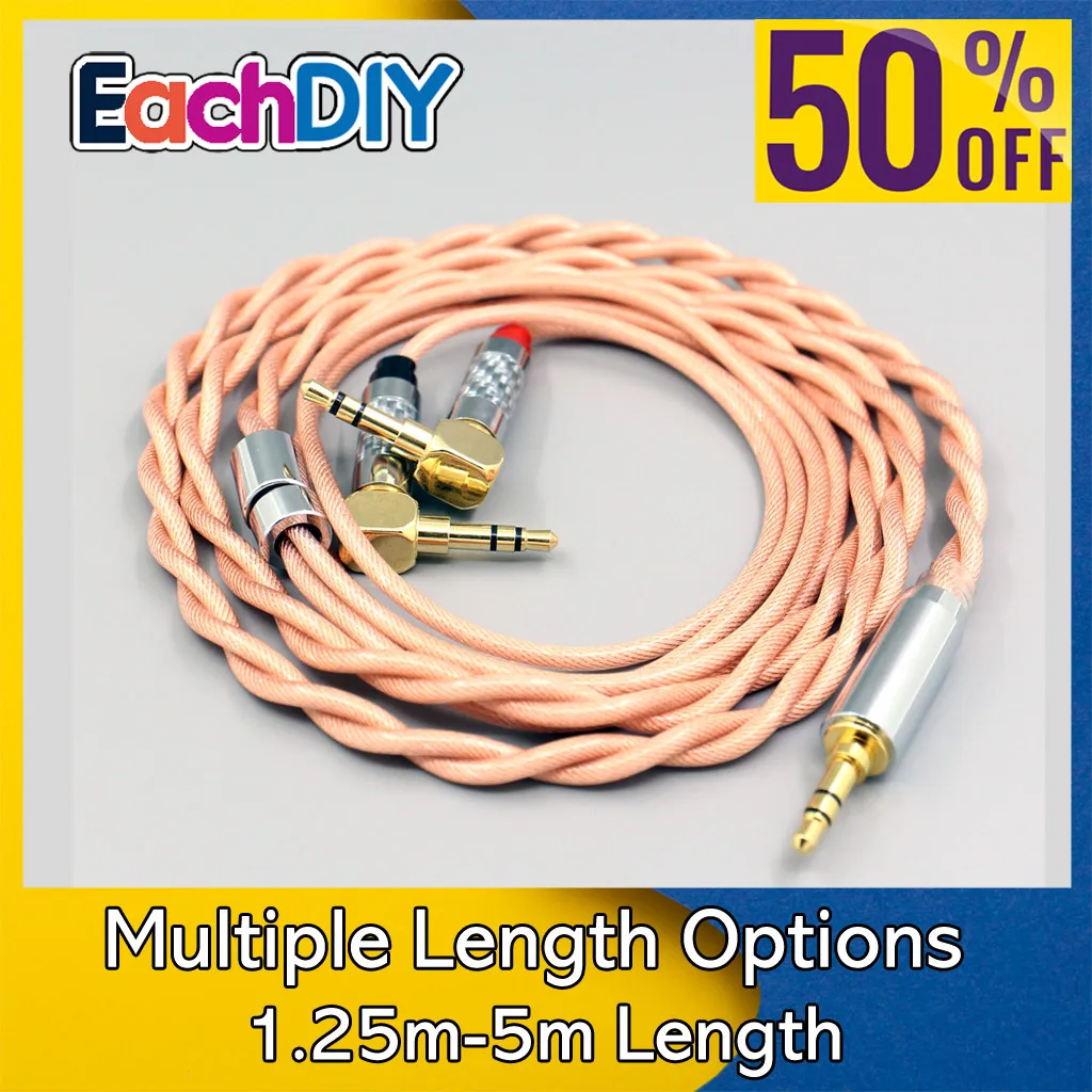 

Type6 756 core Shielding 7n Litz OCC Earphone Cable For Verum 1 One Headphone Headset L Shape 3.5mm Pin LN008002