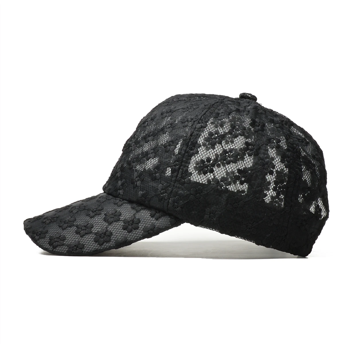 Black Lace Flower Baseball Caps for Women Summer Sun Outdoor Caps Female Hats