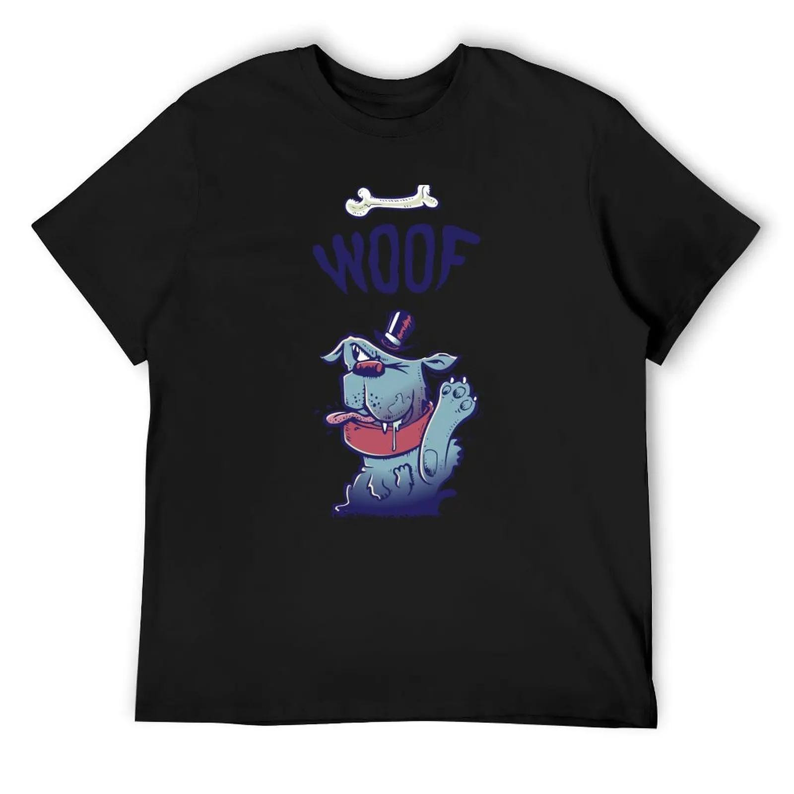 

Woof Top Hat Dog T-Shirt hippie clothes shirts graphic tee blue archive men t shirts high quality