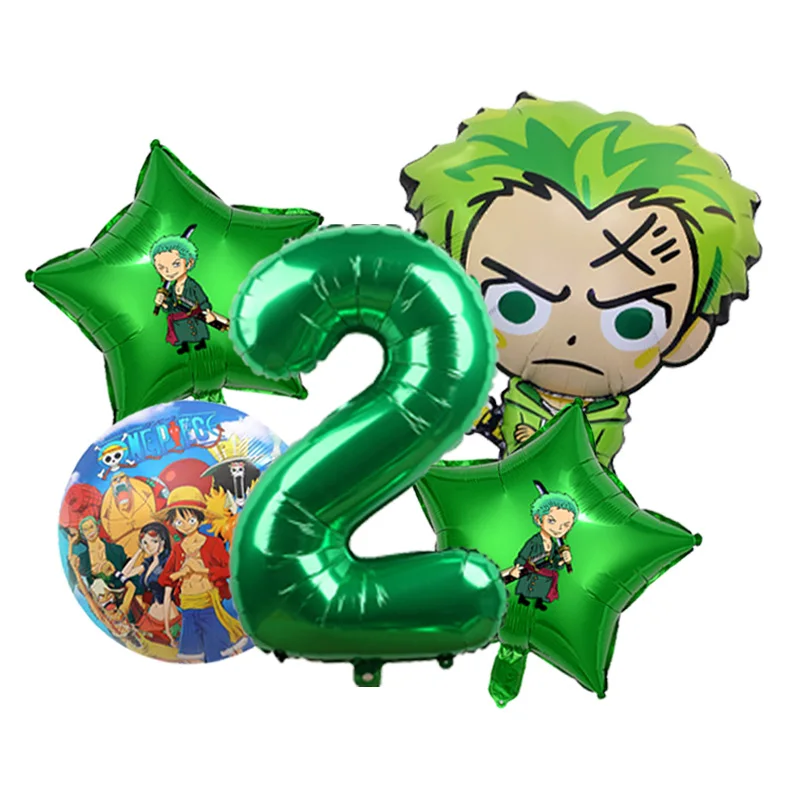 One Piece Verjaardagsballonarrangement Luffy Strohoed Folie plus Glitter Accent Mylar voor Kinderen Anime Taarttafeldecoratie