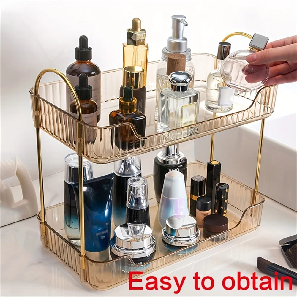 Cosmetic Storage Rack Bathroom Countertop Organizer Makeup Organizer Countertop Perfume Tray Skincare Storage Cosmetic Organizer