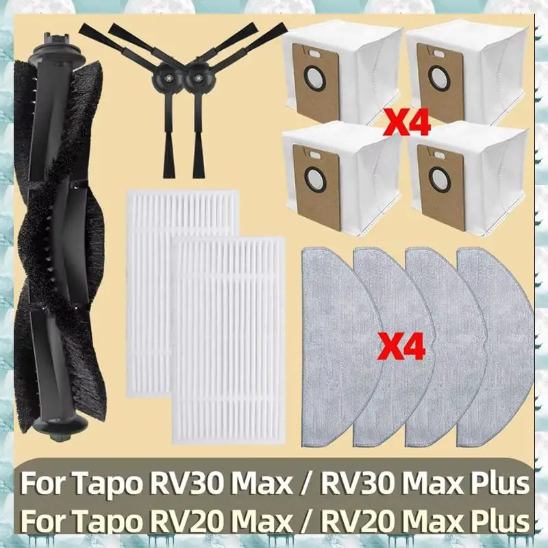 

Caci For TP-Link Tapo RV30 Max/RV30 Max Plus/RV20 Max/RV20 Max Plus Vacuum Parts Filter Main Side Brush Mop Pad