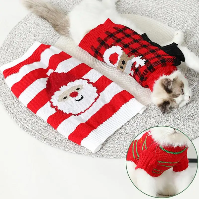 Christmas Dog Clothes Warm Dog Shirts Soft Dog Sweater Snowman Knitted Dog Cloth Breathable Pet Accessories for Small Dogs