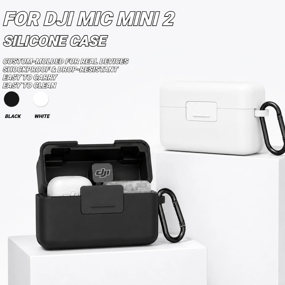 MagikskullX For DJI Mic Mini 2 Charger Case Soft Silicone Protective Case Wireless Microphone Charger Box Case For DJI Mic Mini2