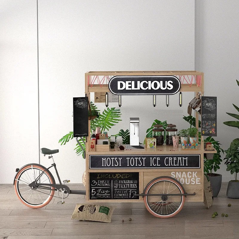 Internet celebrity multi-function trolley Outdoor night market market upside down donkey dining car promotional sale outside the