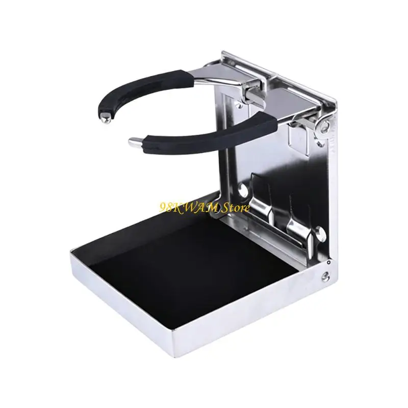 Wall Mount Cup Tray for Boat Cabin, Yacht Lounge Wall and Motorhome Interior with Base Plate, Support Arms and Low Profile 68UF