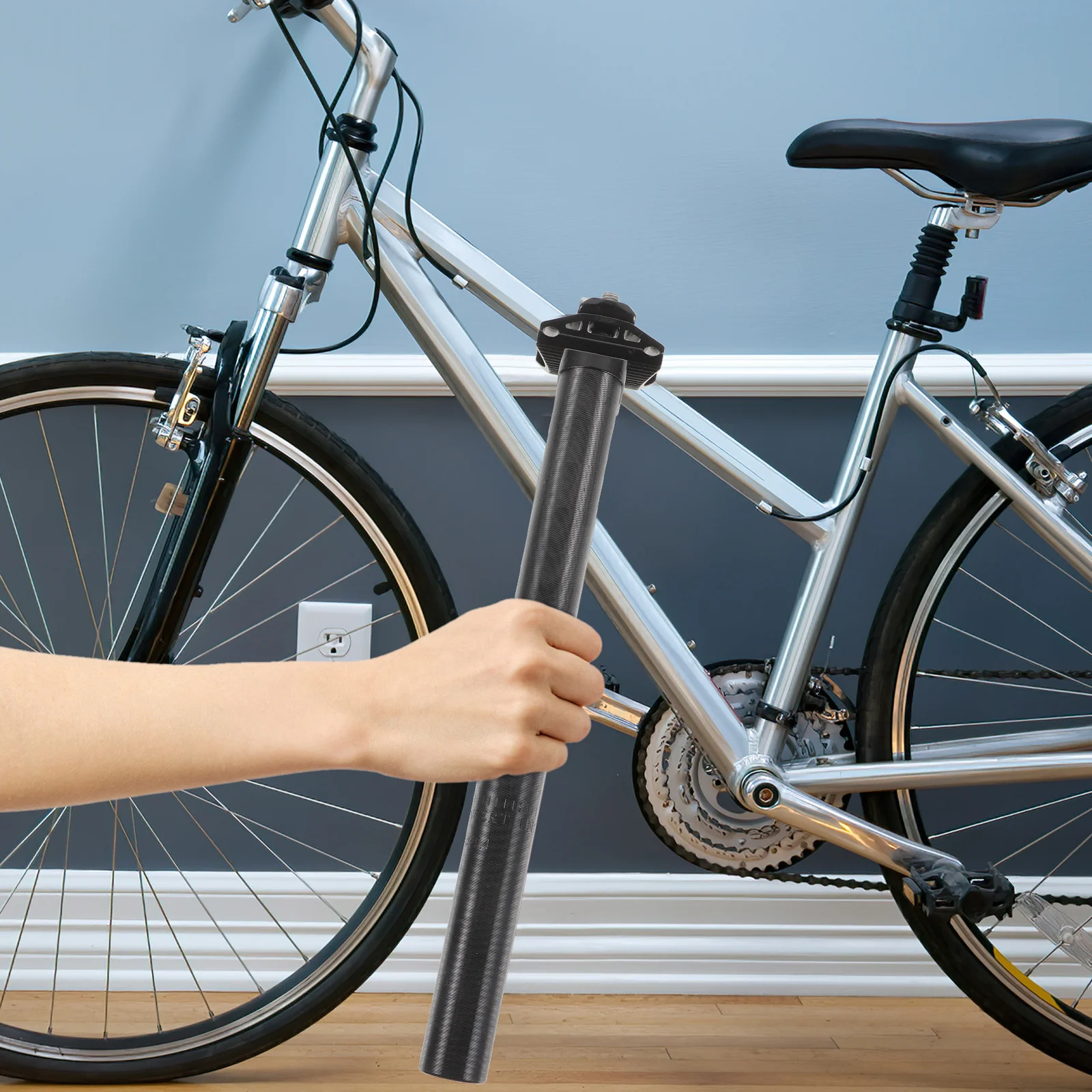 

Adjustable Seat Post Bike with Adapter Aluminium Alloy Seatpost Folding Bicycle Tube Aluminum