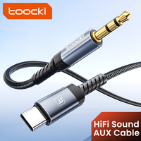 Toocki USB C/iP to 3.5mm Jack Audio Cable Adapter Speaker Headphone Type C Male to Male 1M Extension AUX Cord for iPhone Xiaomi