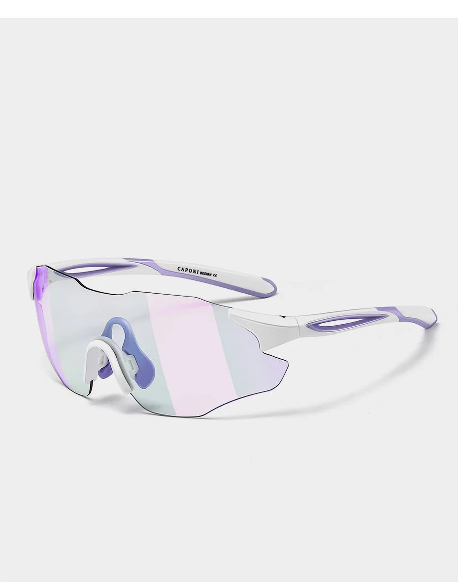 Caponi Verfärbungs-Sportsonnenbrille für Männer und Frauen, Fahrrad-, Fahr- und Angelbrille, 100% UV-Schutz, TR90-Rahmen – Detail 19