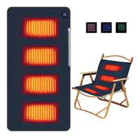 4 Heated Areas Heating Pad 3 Adjustable Temperature Warm Heated Seat Mats Type C/USB Charging for Winter Outdoor Stadium Fishing