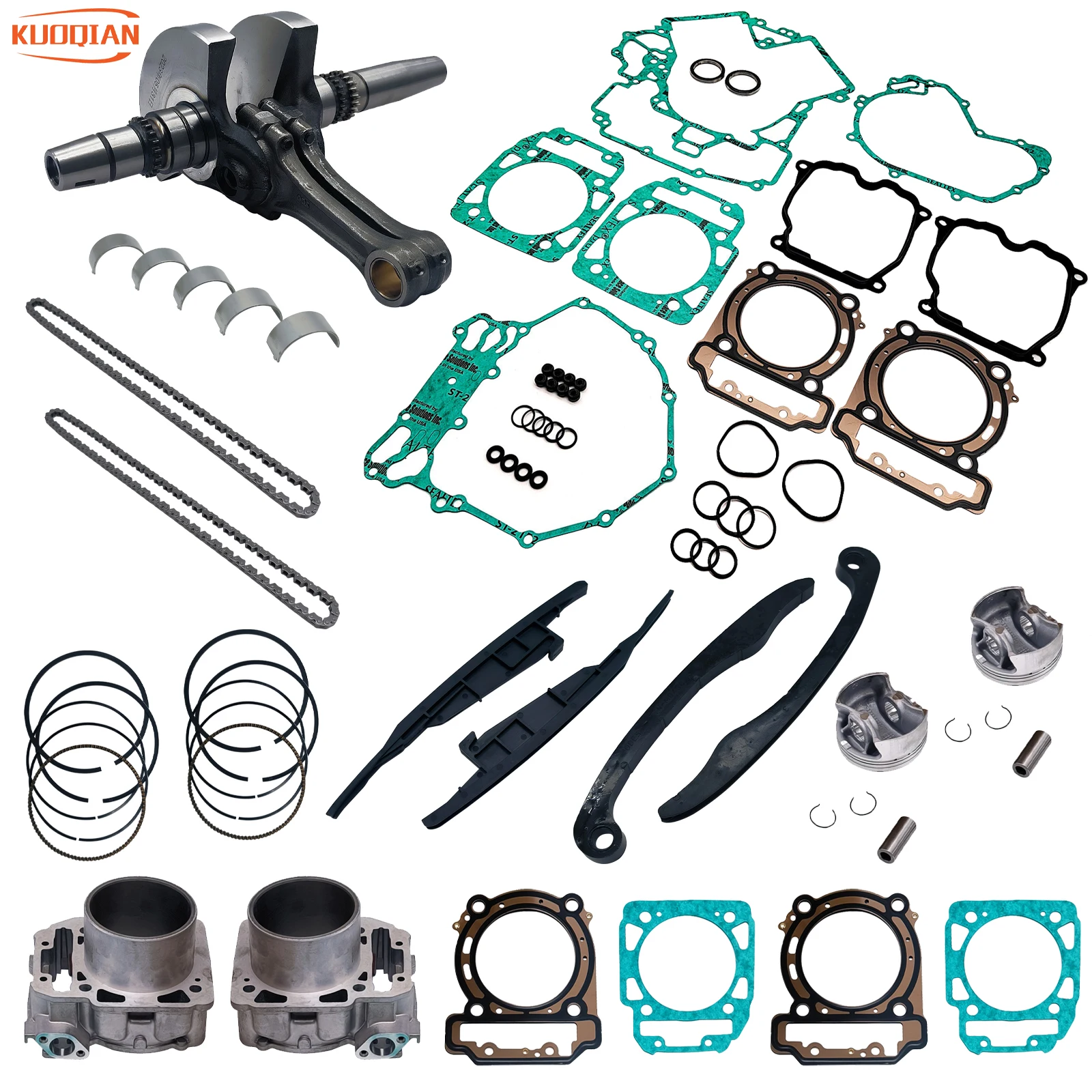 Engine Rebuild Cylinder Kit Crankshaft Assy Plain Bearing Gasket Kit For 420219865  Outlander Renegade Maverick 1000