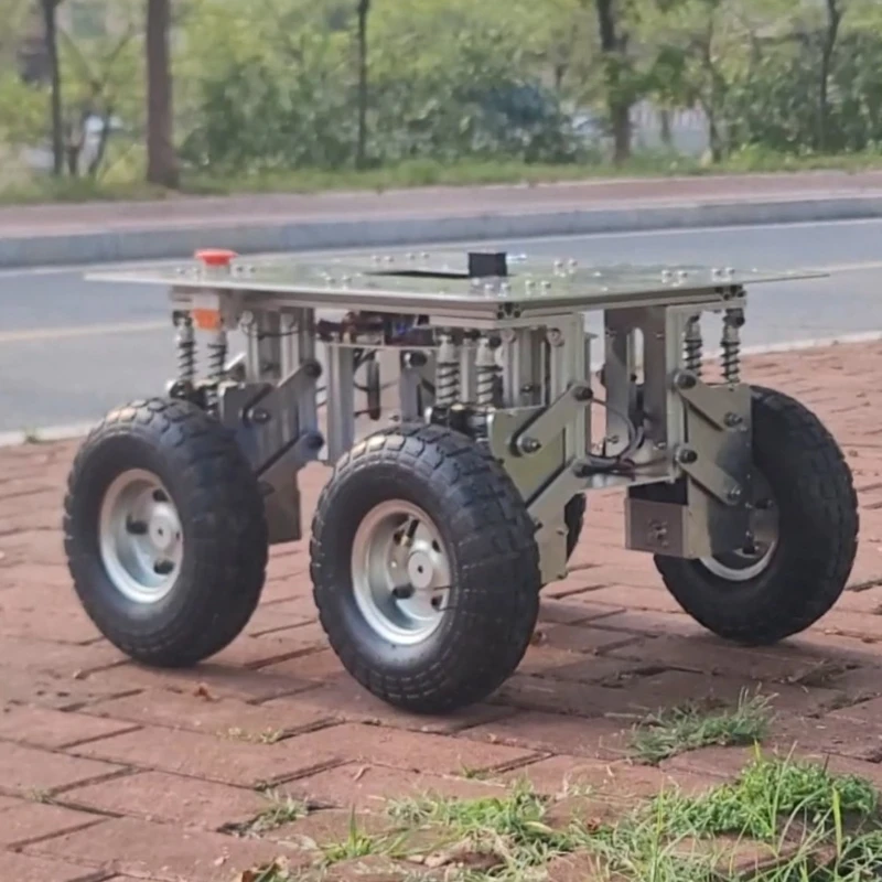 4WD off-road outdoor trolley, differential rotation chassis ROS robot, autonomous driving