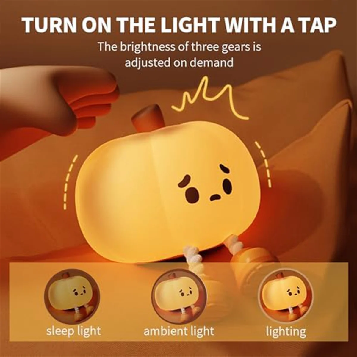 Lampe LED aste en silicone avec capteur tactile Aliments, veilleuse mignonne, Noël