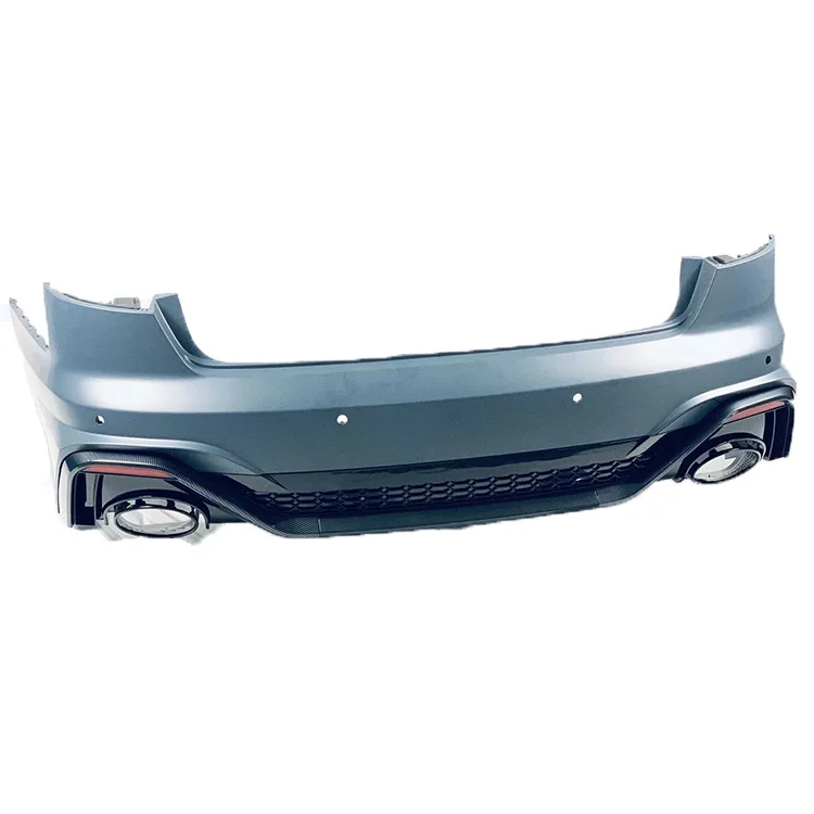 for Audis A4 modified PP material 2020 -2022For Audis A4 Change to RS4 Rear Bumper Rear Lip Diffuser with Exhaust