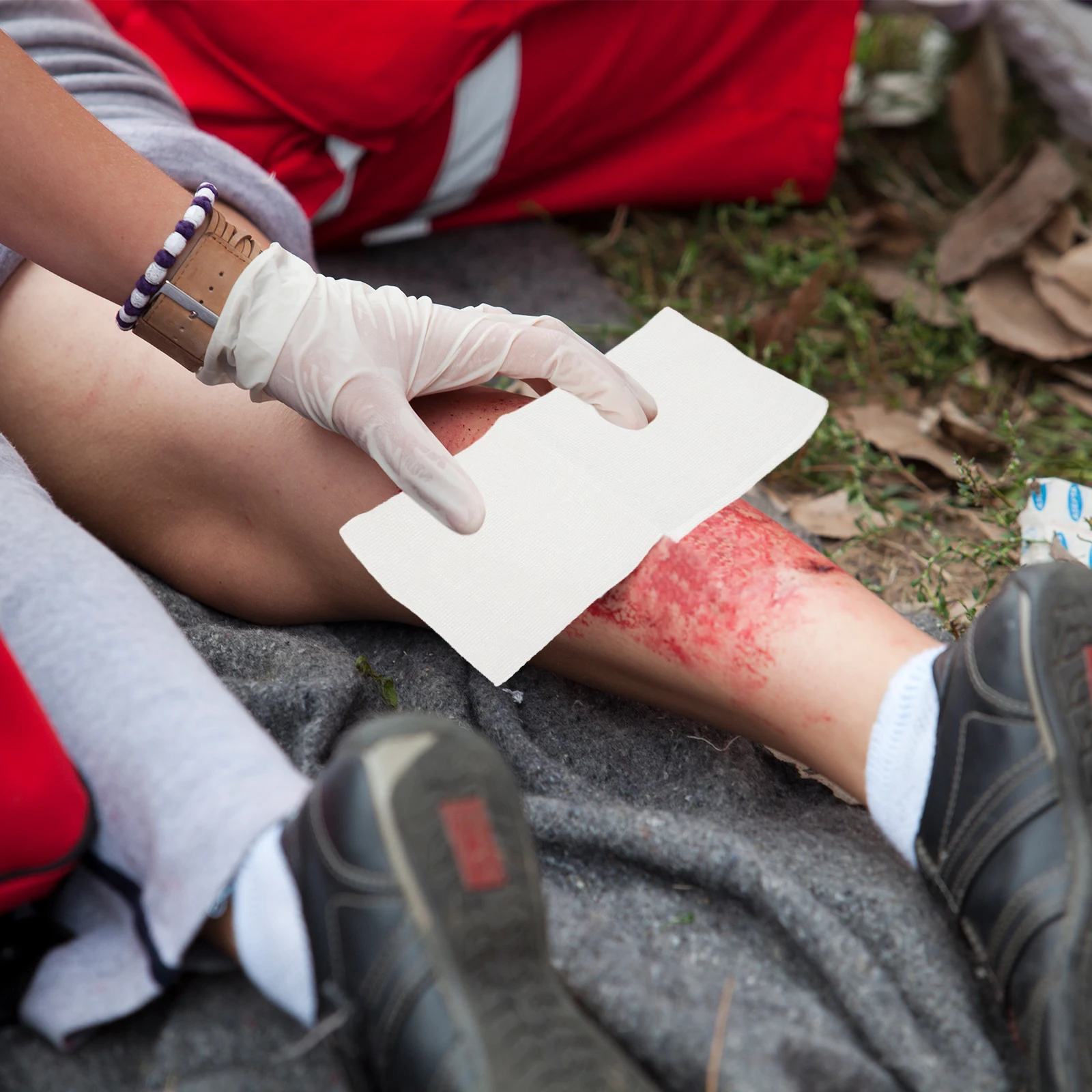 Medical Grade Wound Care Kit Disposable Tools for Home Emergency Cleaning with Cotton Balls Forceps Nonstick Pads Set