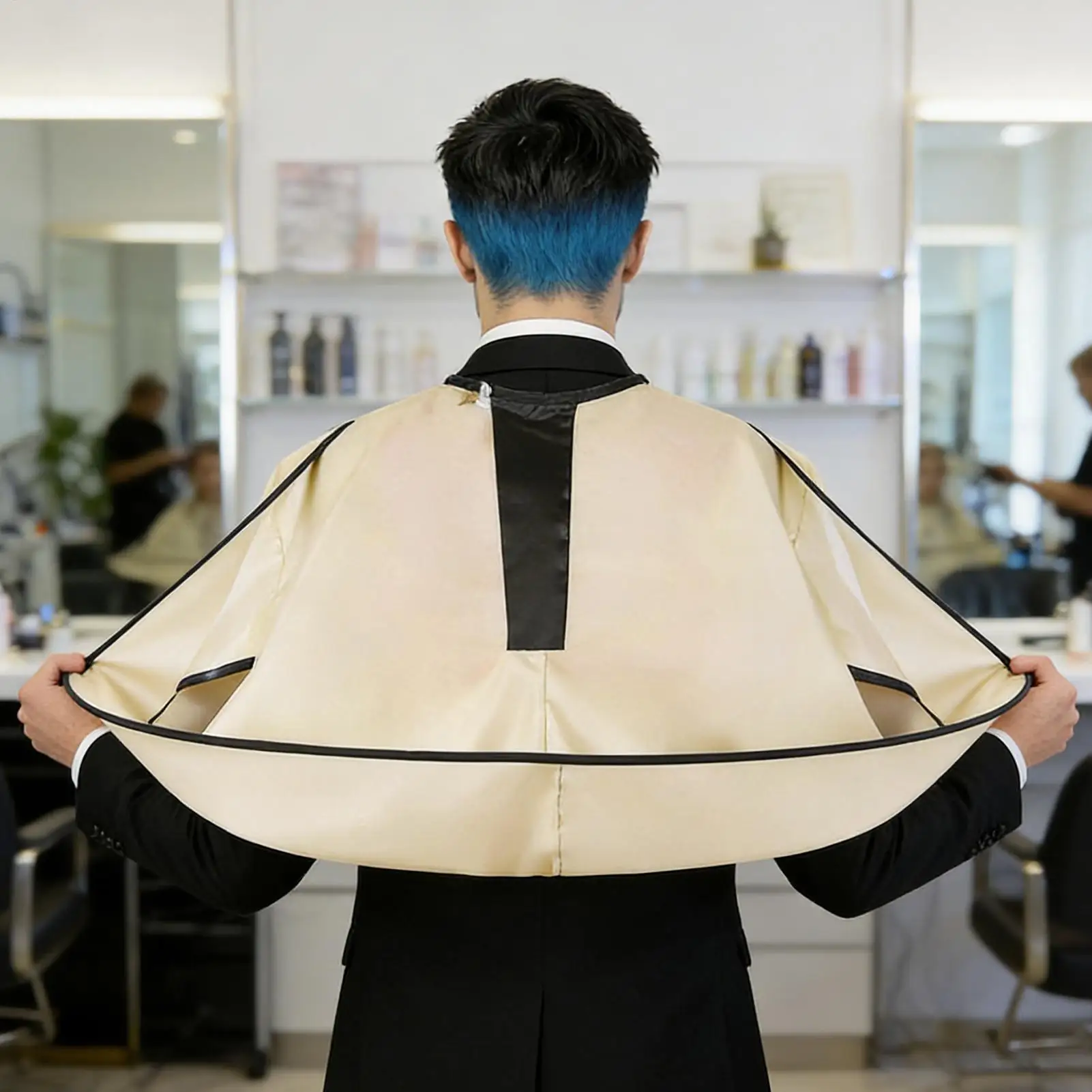 Hair Cutting Cloak Waterproof Adult Hair Cutting Cloak Foldable Umbrella Cape Salon Barber Home Hairdressing Cape Cover Cloth
