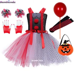 2024 Girls Clown Costume Circus Cosplay Costumes Girls Birthday Party Halloween Carnival Dress Purim Costume