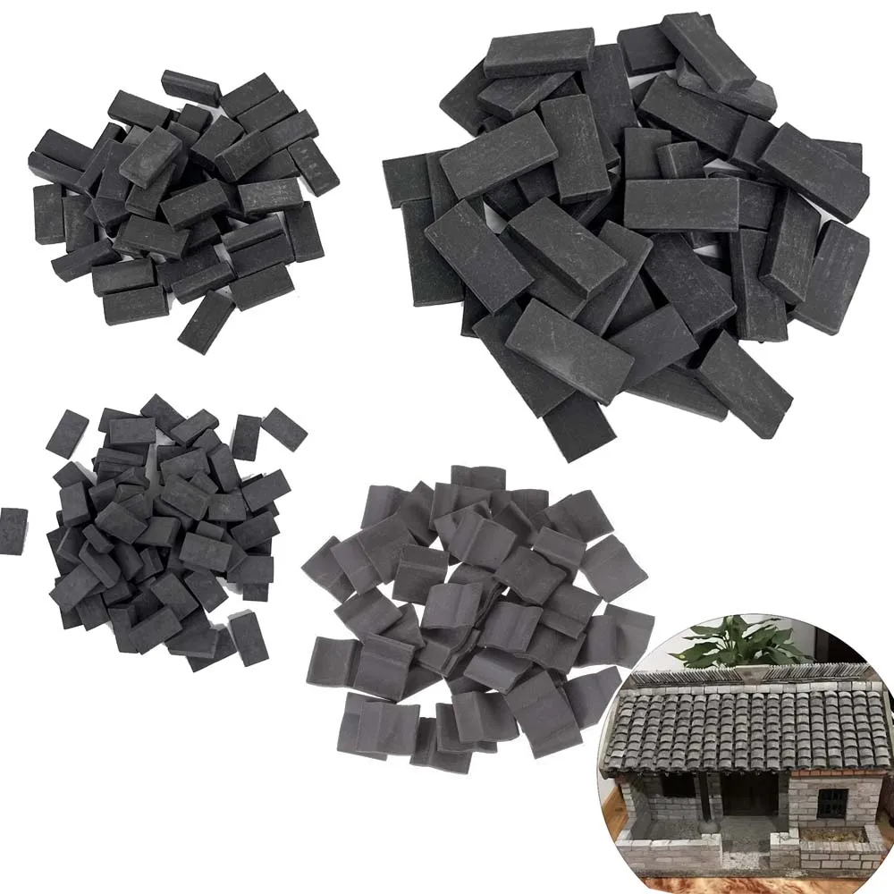 Mini-Ziegel und Dachziegel, Bauset, Miniatur-Mini-Puppenhaus, Schindeln, gefälschte Fliesen, Puppenhaus, Küche, Gartenzubehör