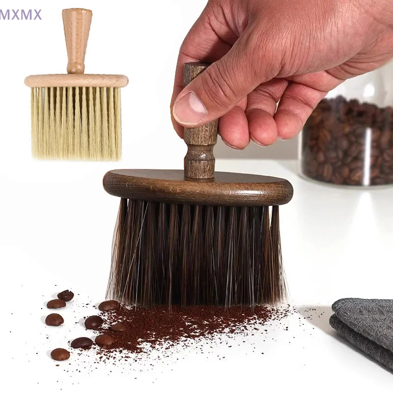 Wood Handle Nylon Bristles Coffee Powder Cleaning Brush Coffee Grinder Dusting Accessories Hangable Barista Cleaning Tool