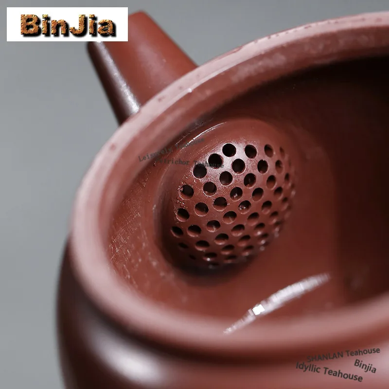 120ml Vintage Yixing Purple Clay Teapots Artists Handmade Large Caliber Pot Raw Ore Zhu Mud Tea Maker Kettle Zisha Tea Set Cafes