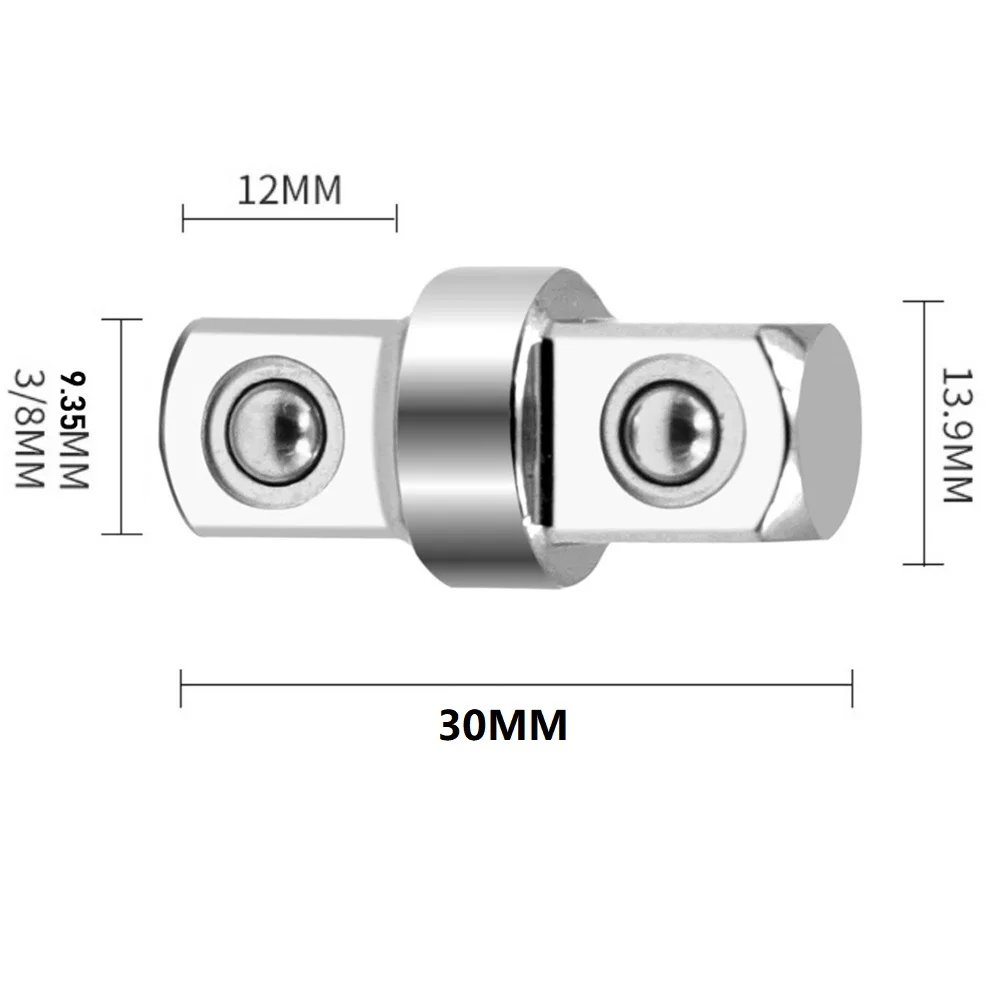 Sleeve Adapter 3/8 Double Head Hex Socket Wrench Adapter Extension Rod Driver Conversion Tool Non-slip Hand Tools