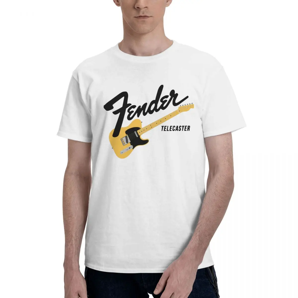 Fender Jimi Hendrix Electric Guitar Vintage T Shirts Graphic Y2K Pops Crewneck Mens Women T Shirt Clothes