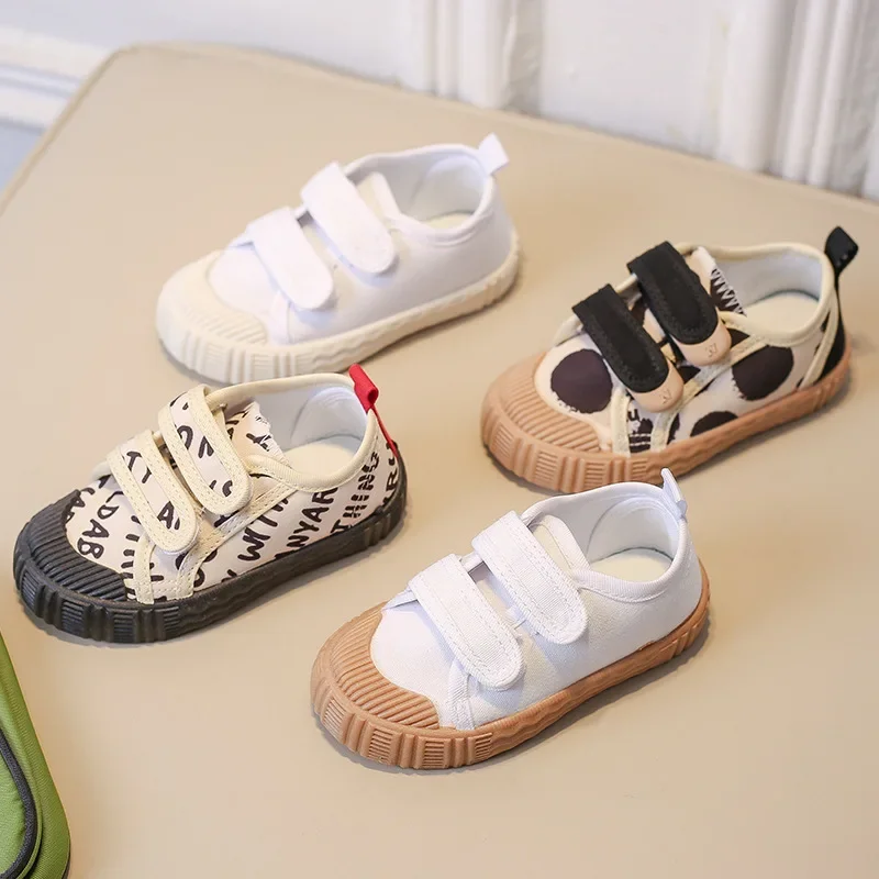 Kinderschoenen Voor Meisjes Jongens Antislip Zachte Zool Canvas Schoenen Kind Letters Peuter Casual Schoenen Tenis Veelzijdige Ademende Sneakers