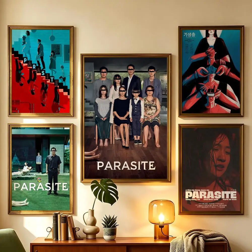 movie Parasite Poster Wall Sticker Poster Decal PP Material Self-Adhesive Waterproof for Living Room Home Wall Decor